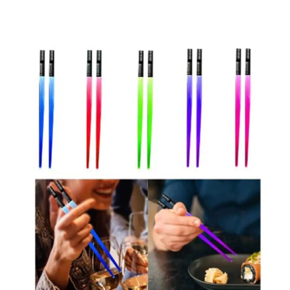 Toys Glowing Light Saber Chopsticks Washable Reusable LED Chopstick Detachable Luminous Chopstick Party