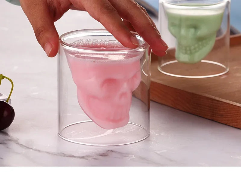 Skull Glass Cups 25/75/150/250ml Crystal Clear Creative Designer Party Bar Vodka Beer Drinking Glasses Unique Novelty Gift