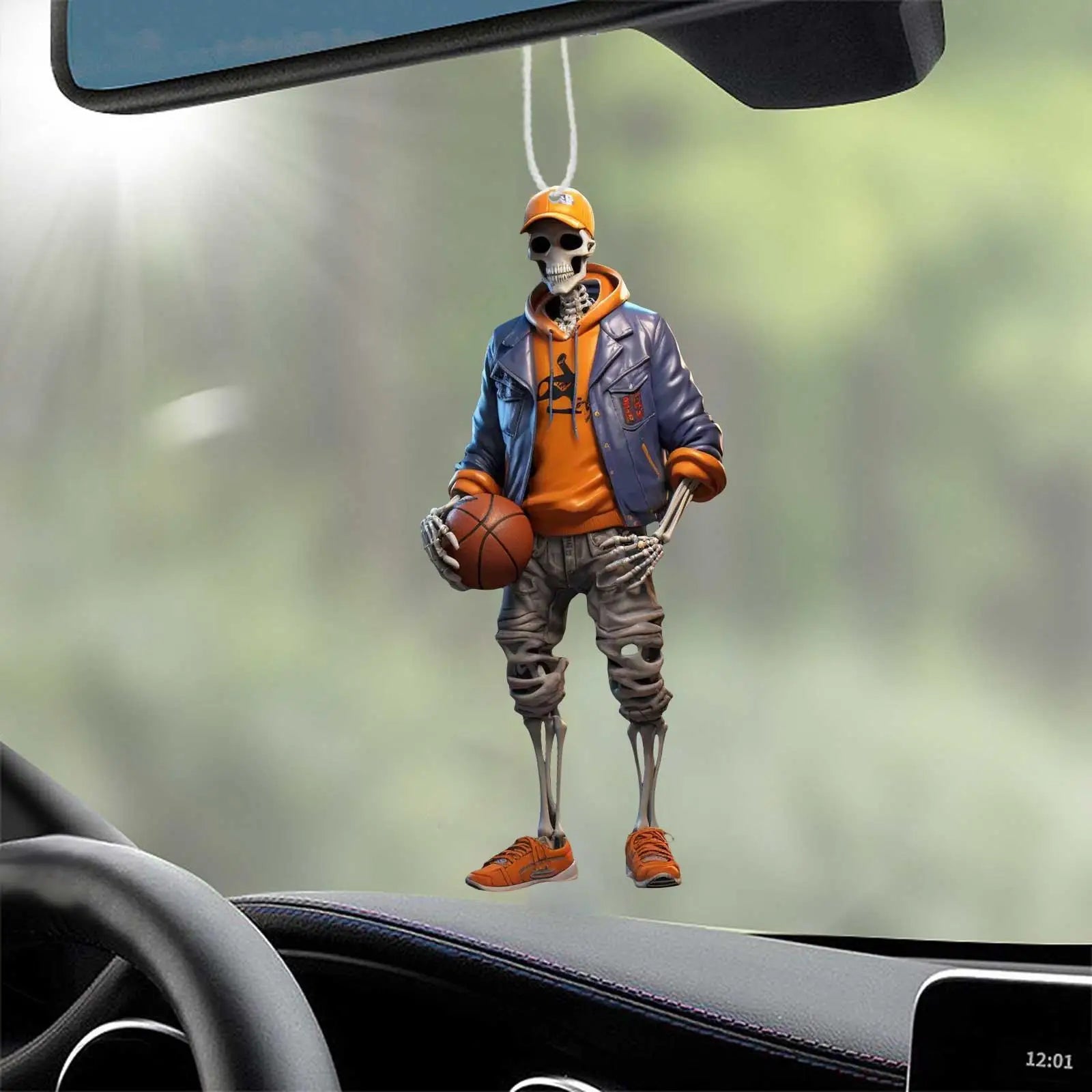 Halloween cartoon decorations, car decorations, skull statues, car skateboards, acrylic pendants