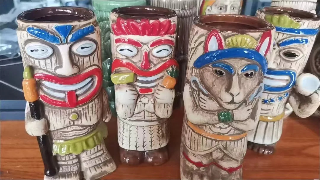 Hawaiian Cocktail Glass Cup,Ceramic Tiki Mug,Samiff Bar Glass,Personality Drinking