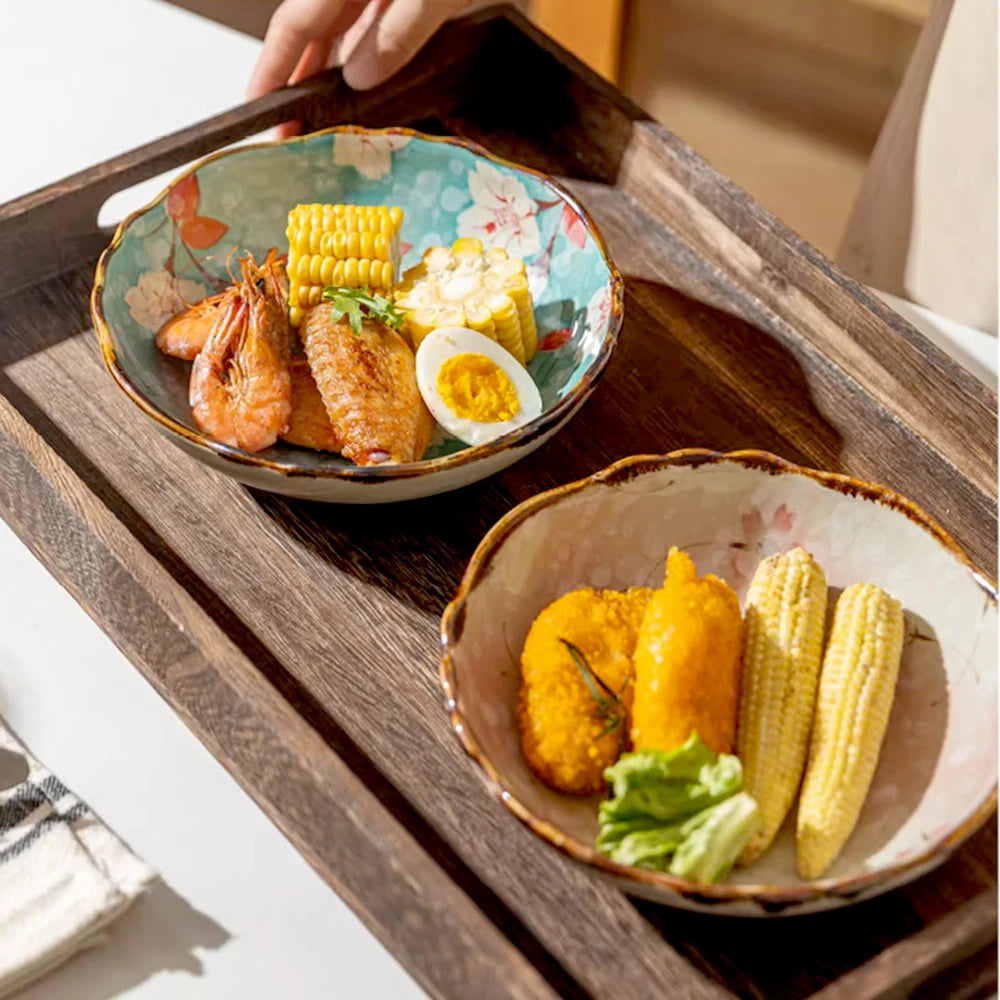 Ceramic Plates, Japanese Ddishes, Home Tableware, Creative Round Dishes, Dinner Plates, High-quality Deep Plates