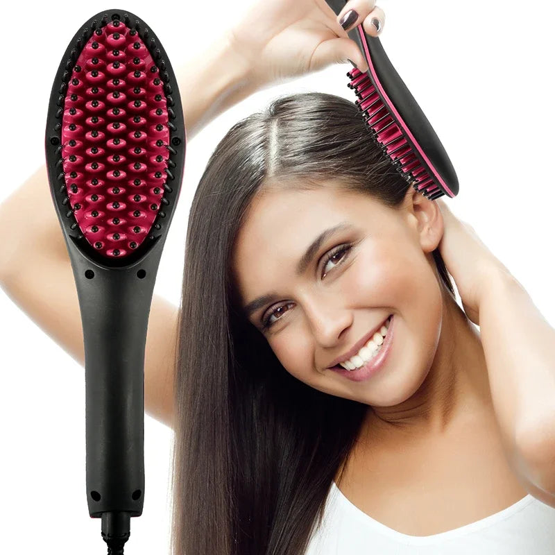 Electric Hair Straightener Ceramic Hot Combs Straightener Heating Combs Men Beard Straightener Brush Profissional Styling Tools