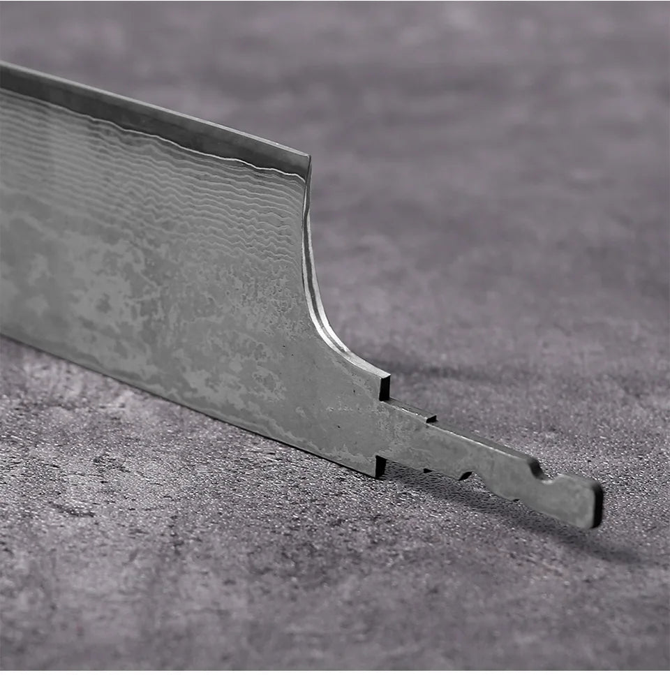 F.YOUNG DIY Damascus Steel Japanese Kitchen Chef Knife Blank Blade VG10 Full Tang Integral Hand Forged Sharp Edges Making Tools