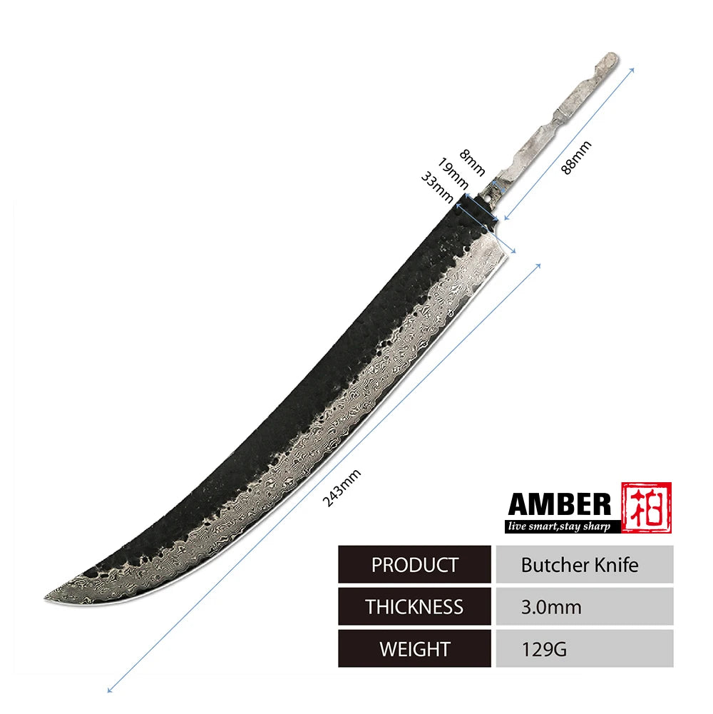 Amber 67 Layers VG10 Damascus Steel Knife Blade