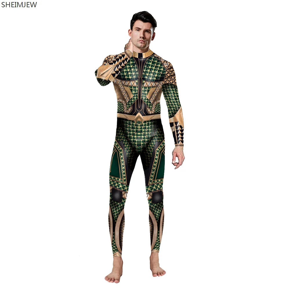 Halloween  Long Sleeve Cosplay Jumpsuit Fashion Combat Print Bodysuit Carnival Adult Morphsuit Spandex Rave Outfits Monos Mujer