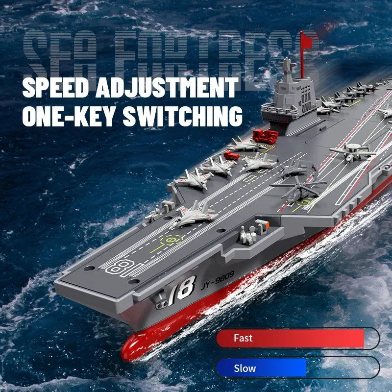 RC Boat Aircraft Carrier Warship Dual Motor Remote Control Ship Speedboat Electric Machine Model Children's Toys Outdoor Pool