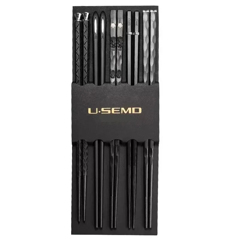5Pairs Chinese Japanese chopsticks Set Sushi Stick Reusable High Quality Non-Slip For Food Noodle Restaurant Kitchen Tableware