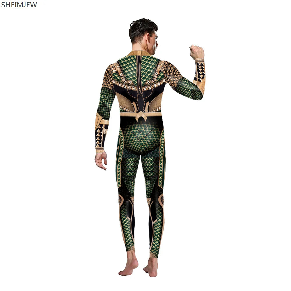 Halloween  Long Sleeve Cosplay Jumpsuit Fashion Combat Print Bodysuit Carnival Adult Morphsuit Spandex Rave Outfits Monos Mujer