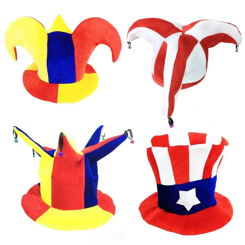 Adult Halloween Fancy Dress Up Hat Stage Show Props Clown Funny Dress Up Clown Hat Carnival Birthday Cake Cap
