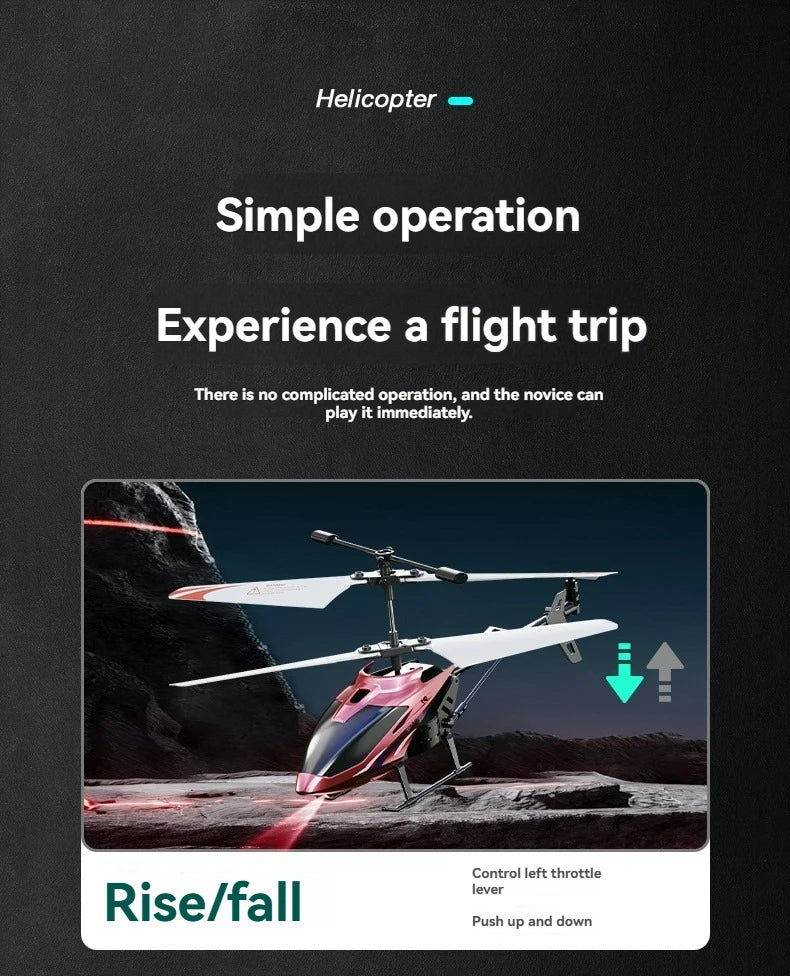 3.5-way remote-controlled airplane 2.4G electric helicopter charging, luminous, and crash resistant aircraft remote-controlled a
