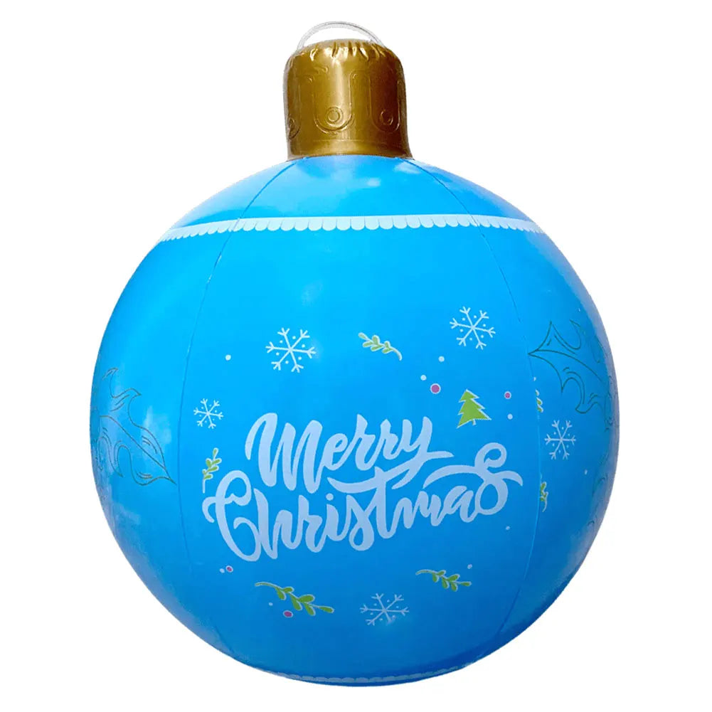 1PC Christmas Tree Decorations Balls Giant Inflatable Christmas Balls Outdoor Christmas Decorations PVC 60CM Snowman Balls