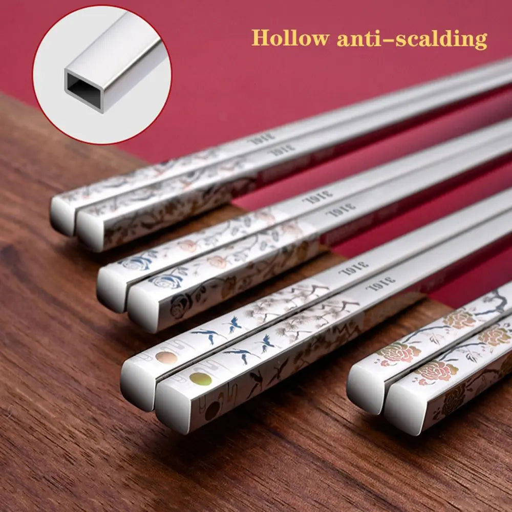 Luxury Reusable Cherry Blossom Healthy Dining Bar Sushi Kitchen Tools Tableware Chopsticks Kitchenware