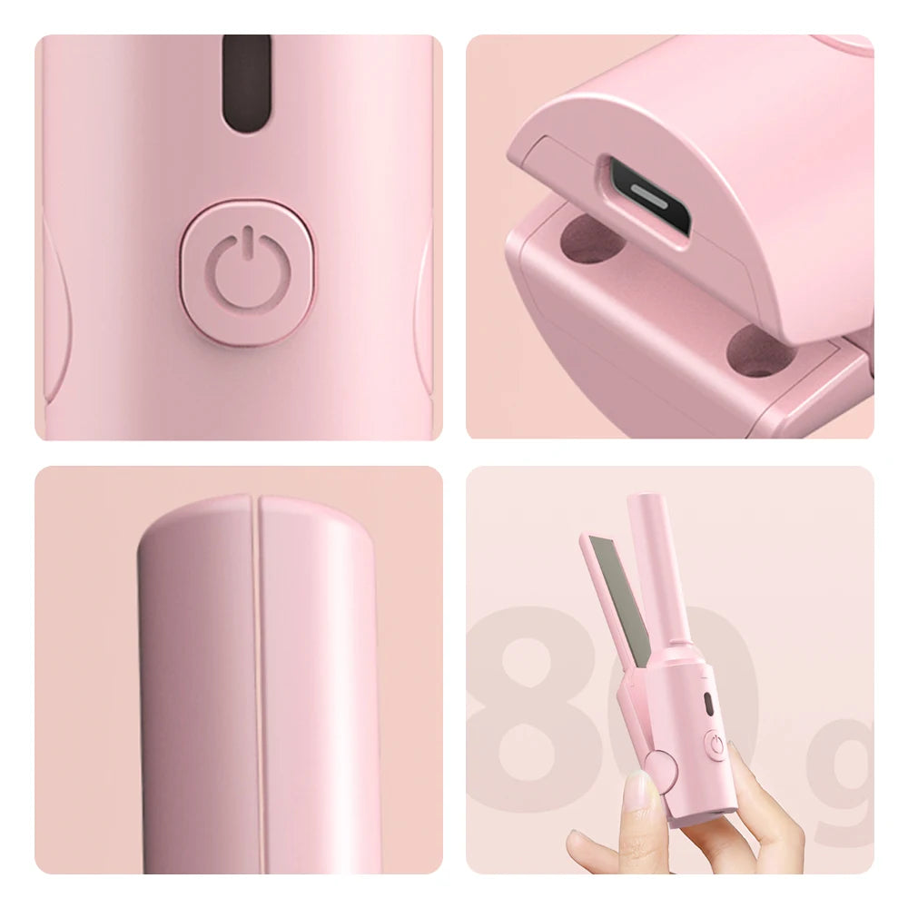 Portable Hair Straightener Mini Curling Iron Women Ceramic Straightening Styling Tools Curling and Straightened Dual-use Splint