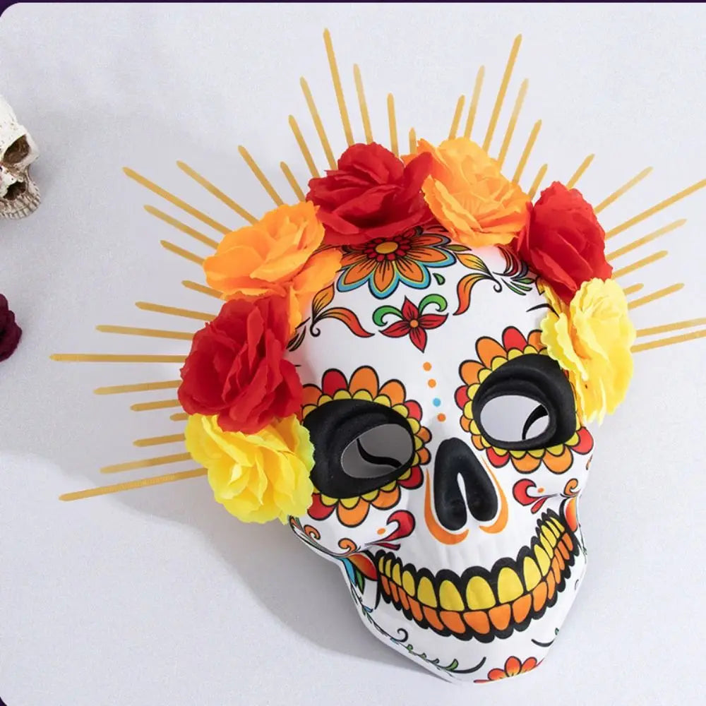 Halloween Mexican Day of The Dead Mask Full Mask Eye Mask Halloween Party Mask Headwear Three-dimensional Skull Mask Carnival