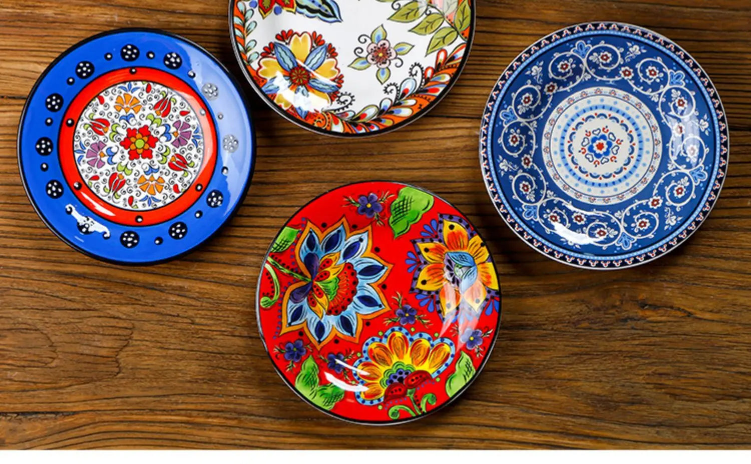 6.5 Inches European Ceramic Dinner Plates Hand Painted Western Salad Plate Household Exquisite Fruit Dish Kitchen Accessories