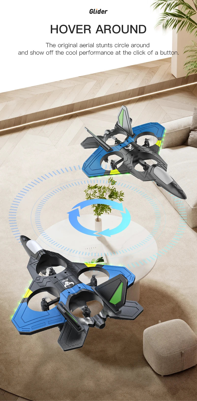 RC Aircraft Fighter 2.4G 4CH 6-Axis Gyroscope Automatic Balance 360° Rollover EPP RTF Electric RC Glider Airplane Toys For Kids