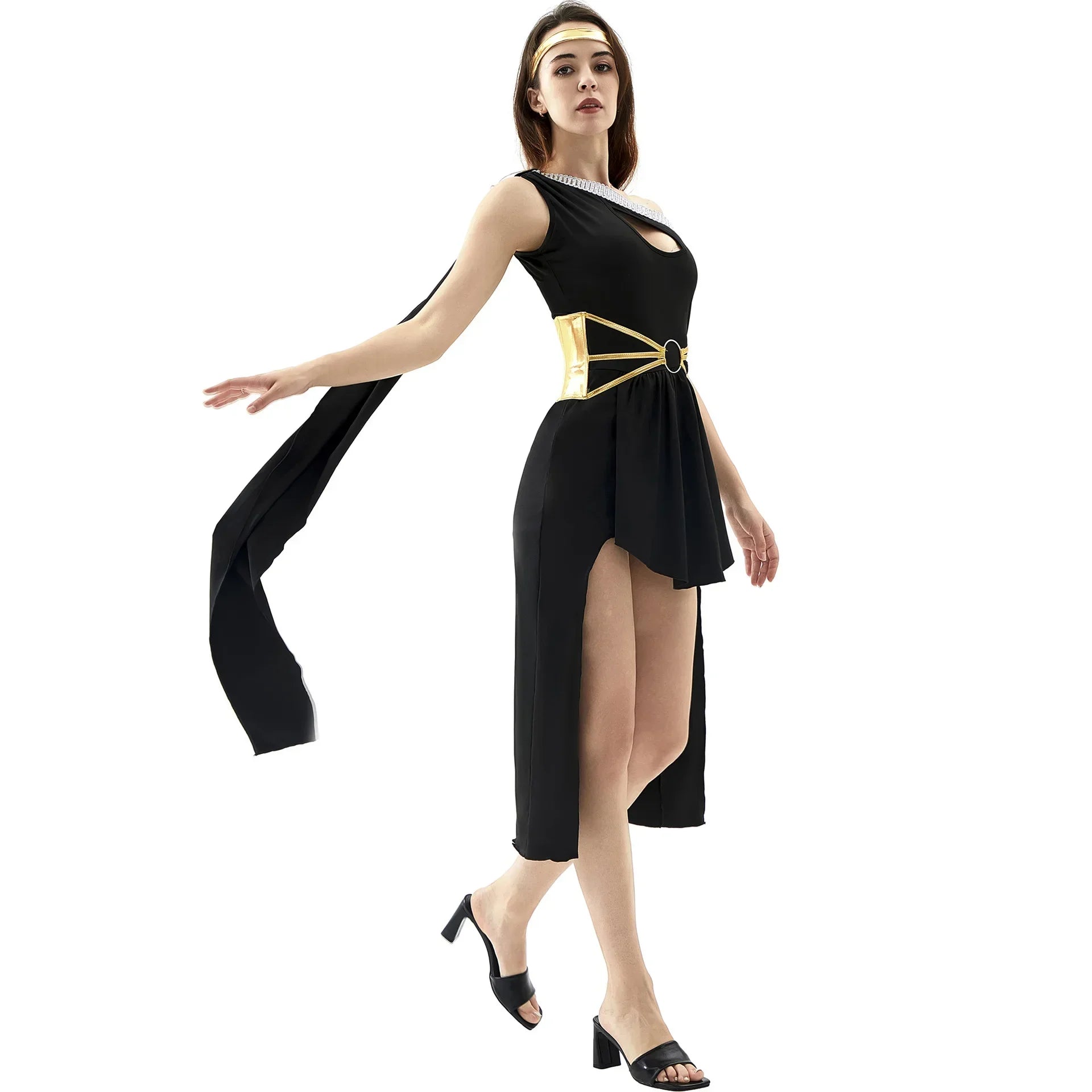 Halloween Women Adult Carnival Festival Ancient Greek Myth Cosplay Costume Princess  Performese Stage Dress Up White Dress
