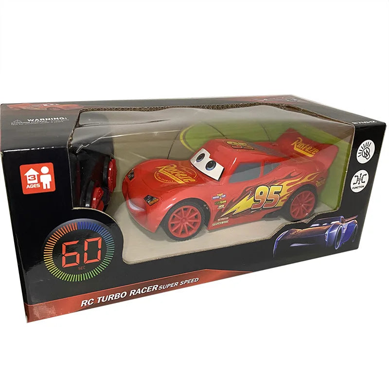 Anime Pixar Cars 3 Electric Toy Car Lightning Mcqueen Spider Man Four Channel Remote Control Car Model Toys For Children Gift