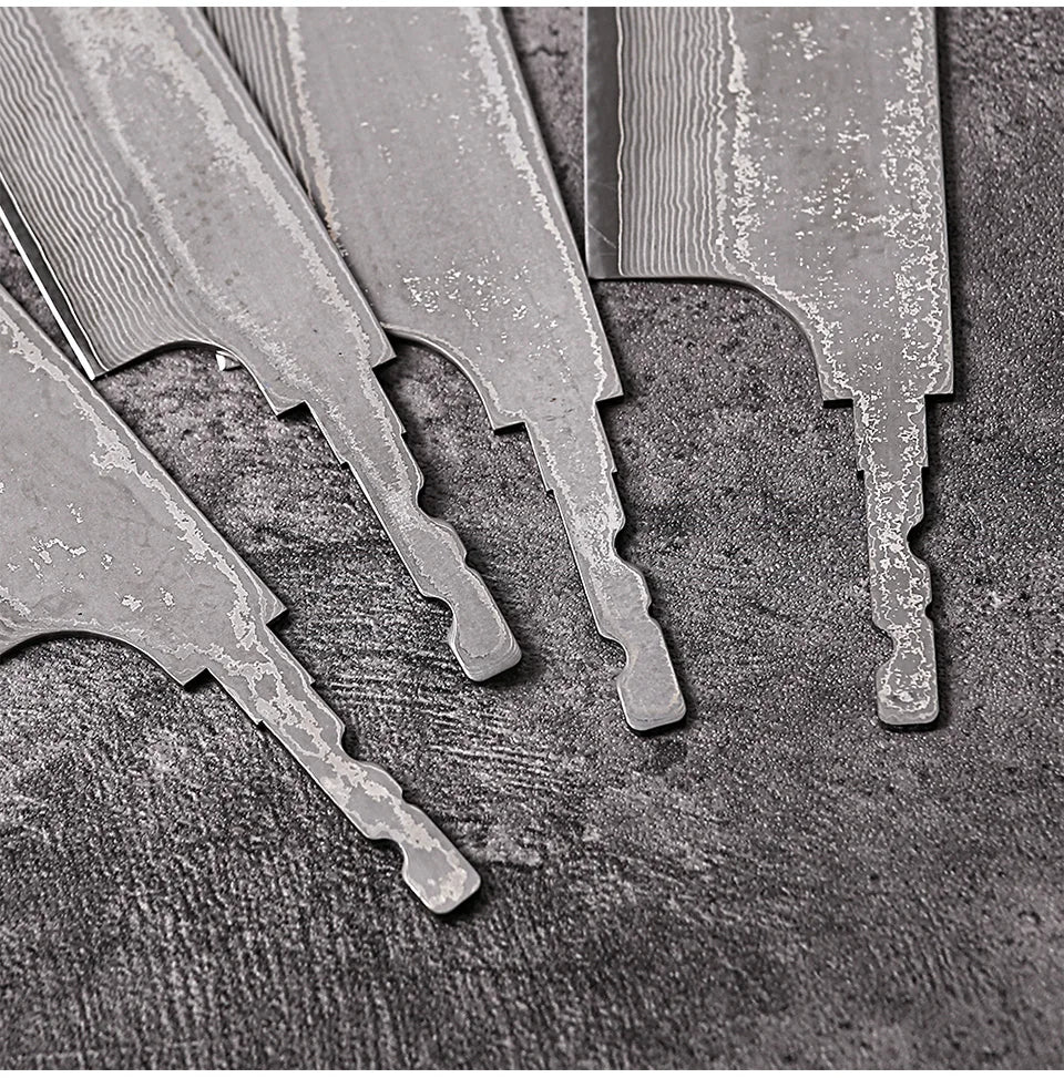 F.YOUNG DIY Damascus Steel Japanese Kitchen Chef Knife Blank Blade VG10 Full Tang Integral Hand Forged Sharp Edges Making Tools