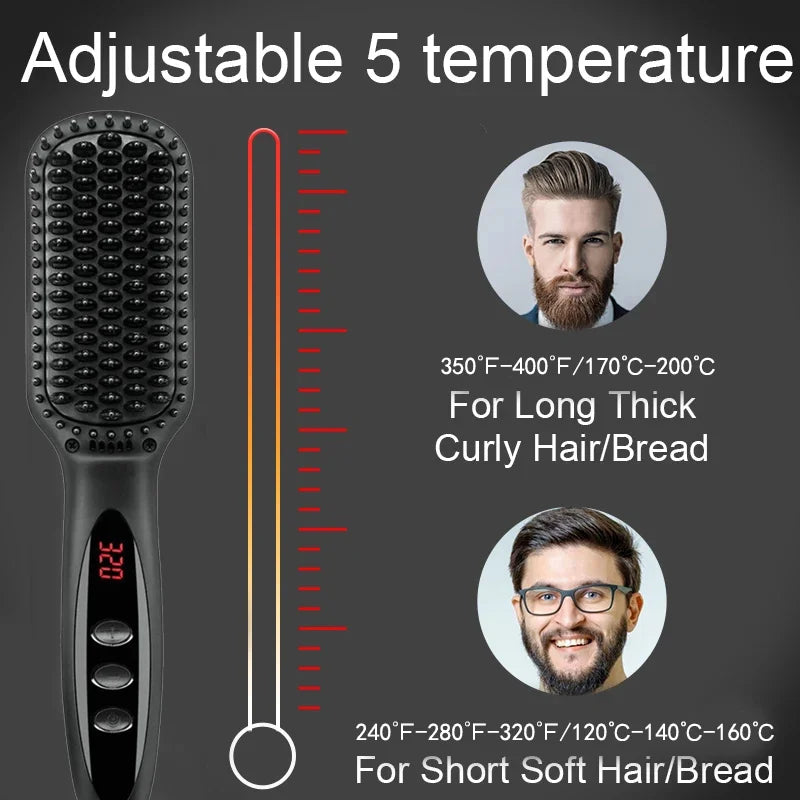 Hair Straightener Brush Comb Electric Hair Brushes Hot Comb Straightener For Hair Anti-scalding Ceramic Beard Straightener Brush