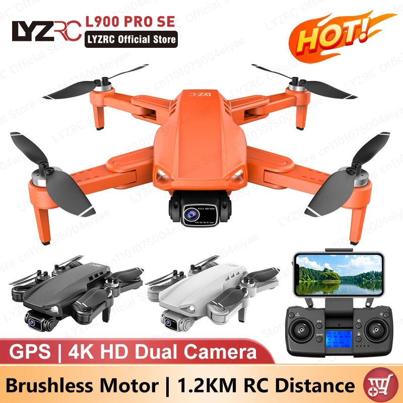 LYZRC L900 PRO SE Drone 4K Professional HD Dual Camera GPS Dron 5G WIFI FPV Foldable Quadcopter Brushless Motor RC Helicopter