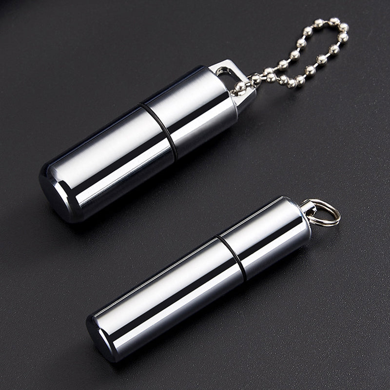 Small Mini Keychain Kerosene Lighter Portable Waterproof Cigarette Lighter Outdoor Survival Tools Sand Wheel Lighter