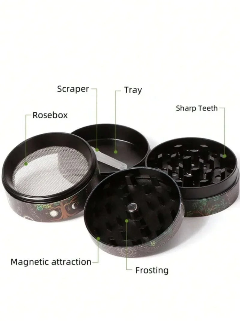 50mm Metal Skull Herb Grinder 4-layer Spice Pepper Crusher Mill Tobacco Grass Grinder Cigarette Kitchen Tool Smoking Accessories