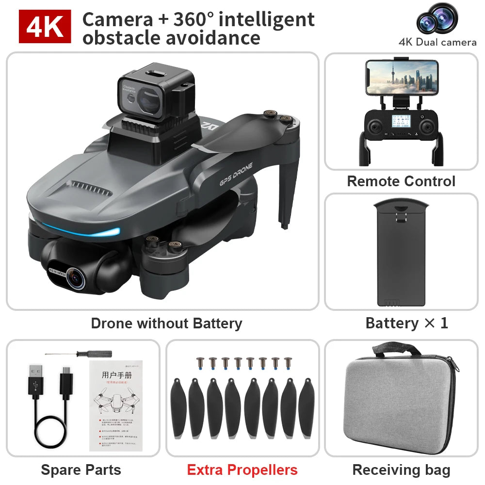 L200 PRO MAX GPS Drone with 2-axis Gimbal Professional Anti-shake 4K HD Camera FPV Drone 360° Obstacle Avoidance Quadcopter Toys