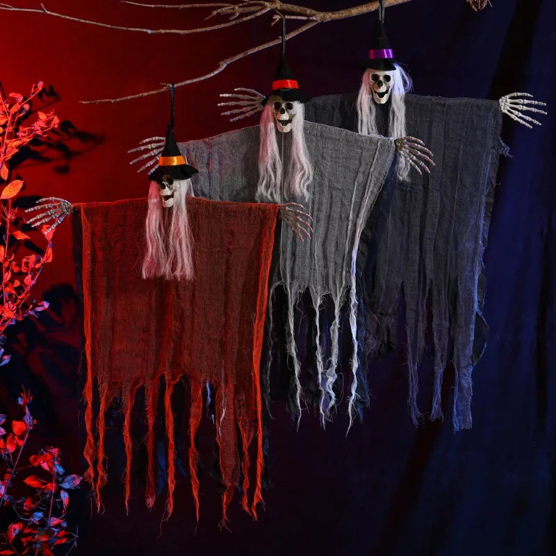 Halloween Skeleton Ghost Hanging Decoration Spooky Horror Ghost Props For Outdoor Indoor Garden Haunted House Reapers Ornament