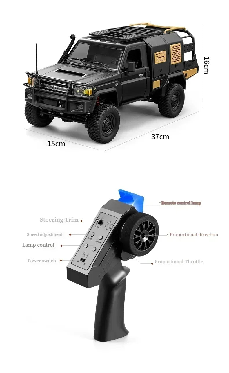 MN128 1/12 RC Car 4WD Jeep Model 2.4G Remote Control LED Light 4X4 Off Road 4WD Climbing RC Truck Electric Toy Car Gift for Boy