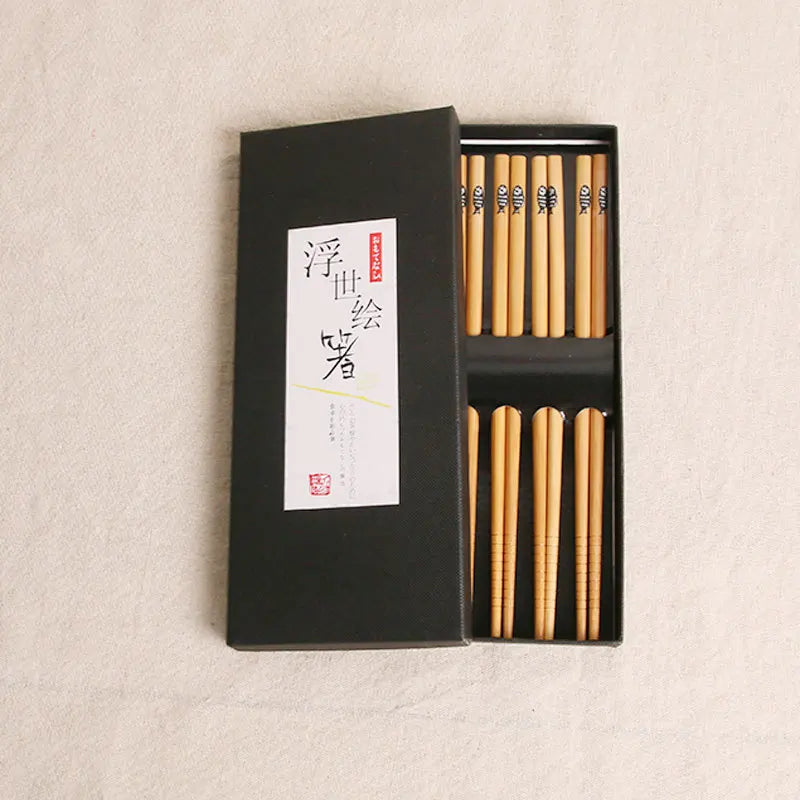 5Pairs Japanese Chopsticks for Sushi Non-Slip Food Sticks Chop Sticks Reusable Chinese Chopsticks Tableware Gift Kitchen Tools