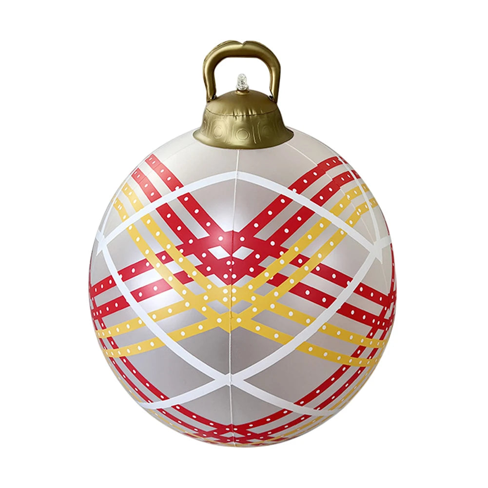 60CM Xmas Decorative Ball Colorful Christmas Inflatable Ball Large Versatile Porch Courtyard Ornaments