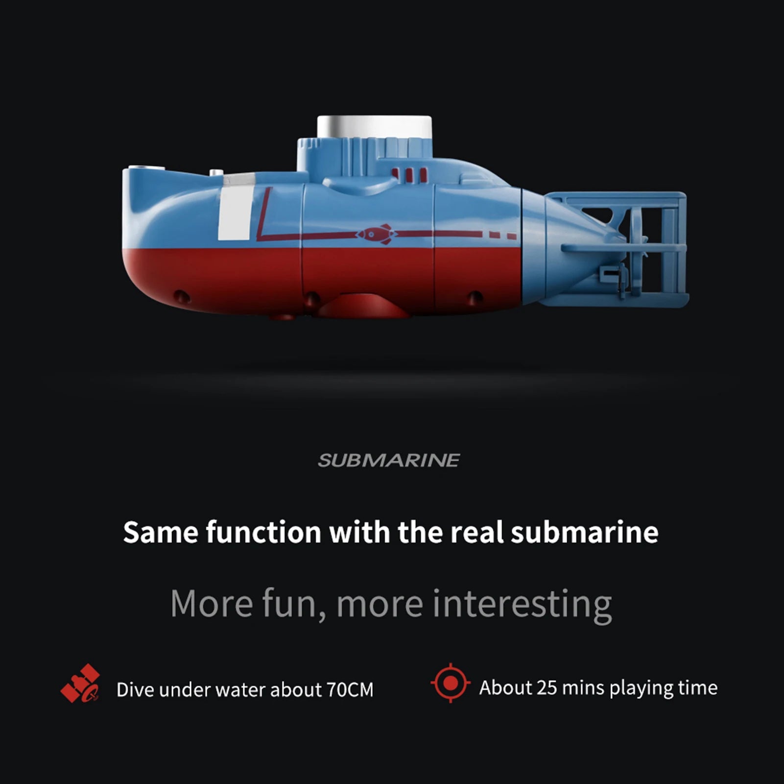 Mini RC Submarine 0.1m/s Speed Remote Control Boat Waterproof Diving Toy Simulation Model for Kids Christmas Gift  New Year Gift