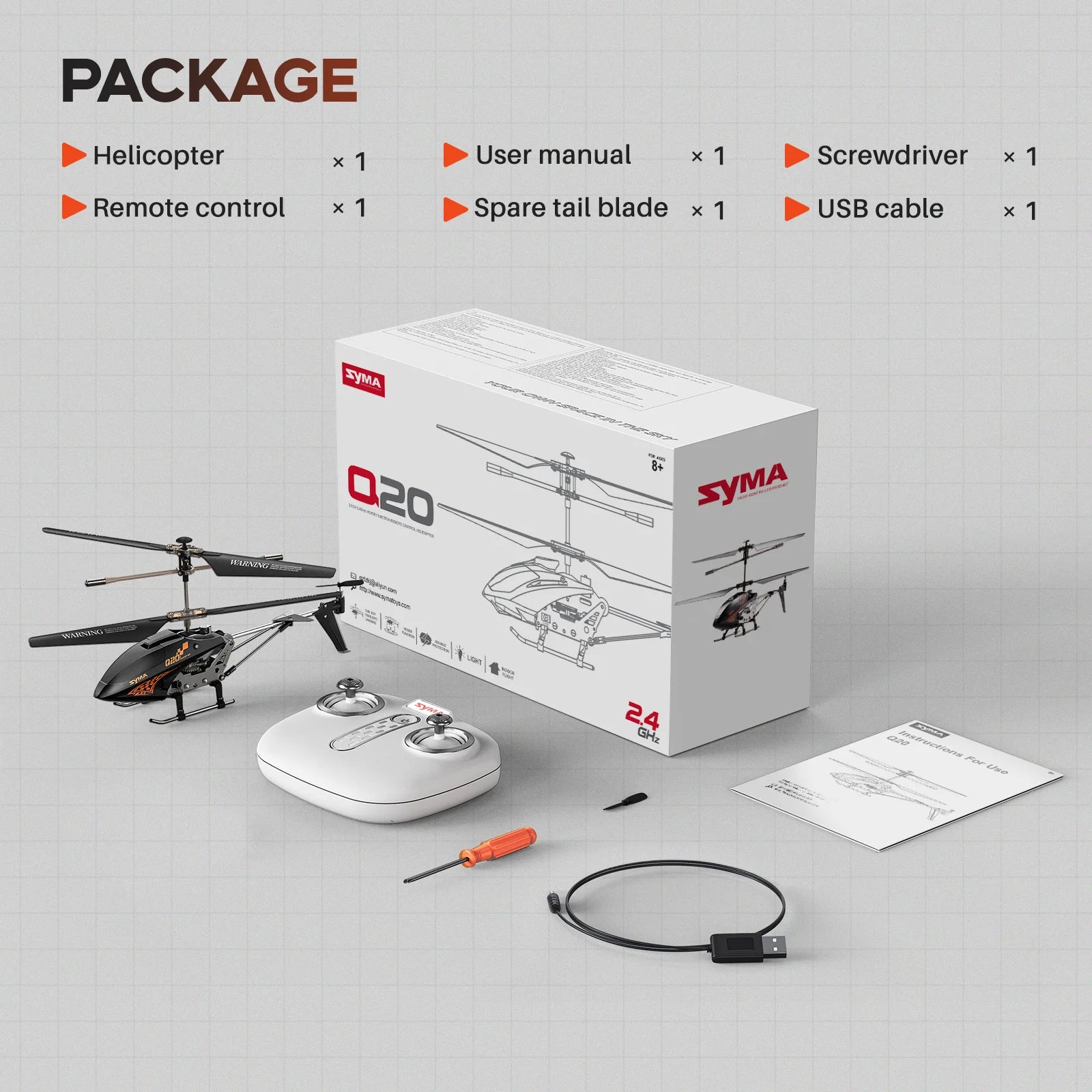 SYMA Remote Controlled Helicopter Q20 RC Aircraft with Altitude Hold, One Key take Off/Landing, 3.5 Channel, UFO Gift for Kid