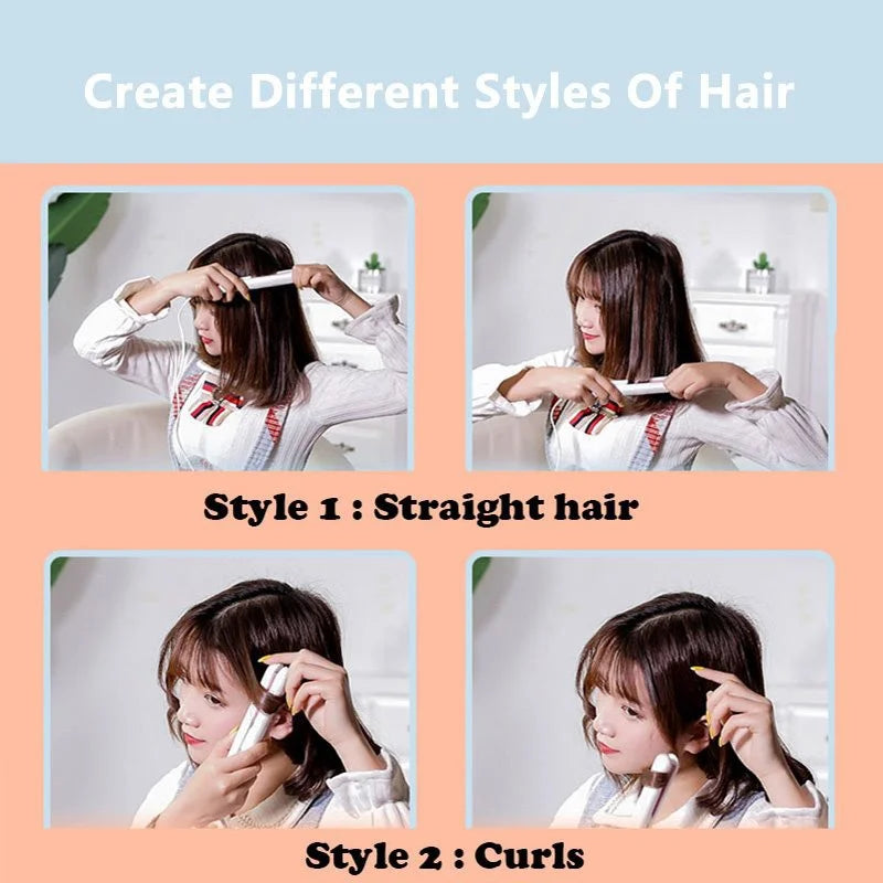 Mini Hair-Straightener Curly and Straight Hair Supplies Thermostatic Electric Ceramic Curling Iron National standard double flat