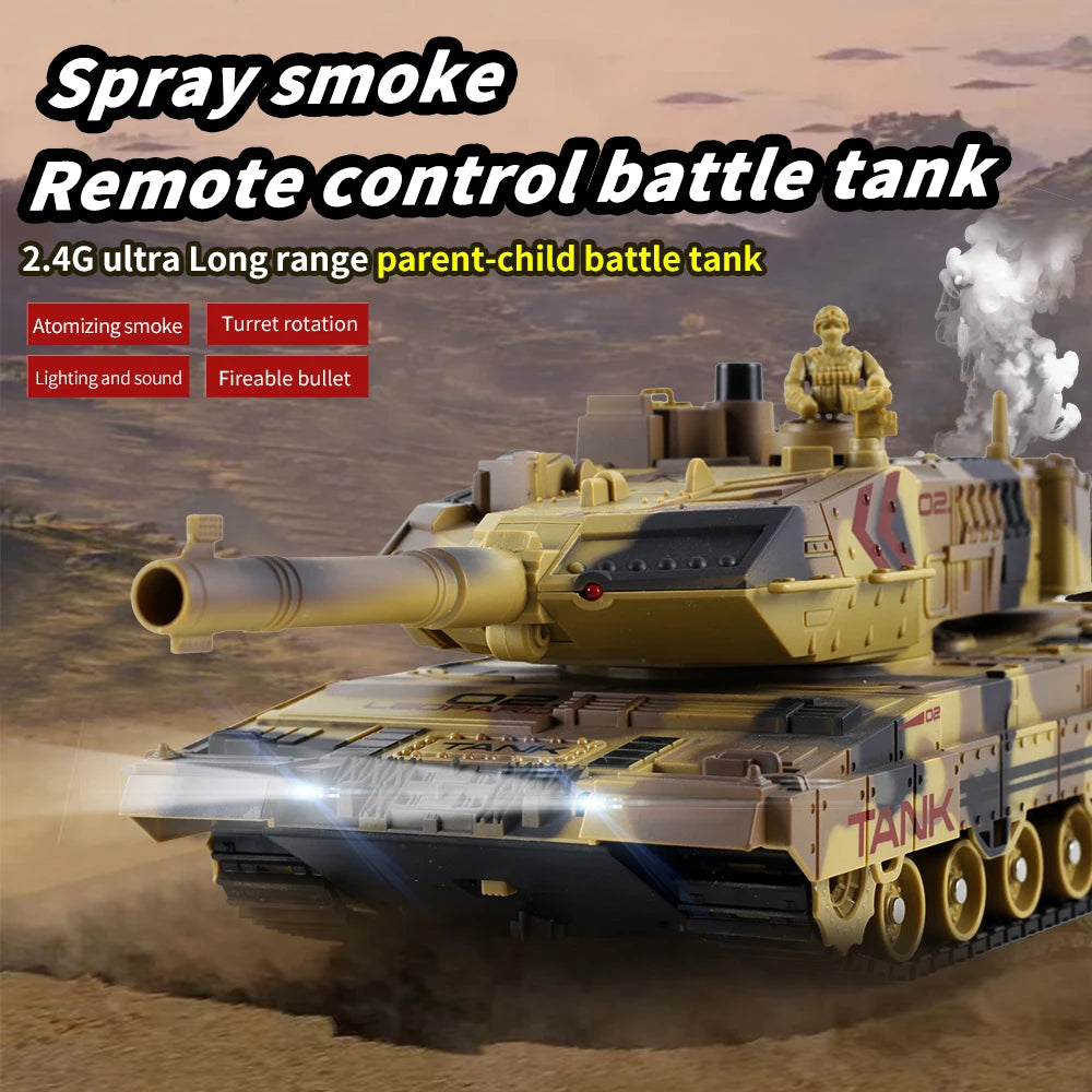 2.4G Tracked Simulation Remote Control Tank Water Bomb Spray Remote Control Vehicle War Armored Vehicle Model Children Toy Gift