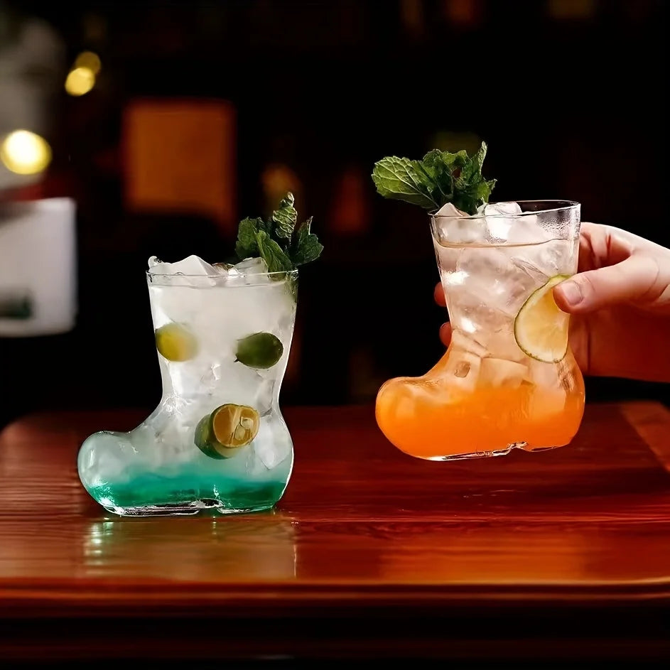 1PCS Creative Wine Glass Boots Bar Cocktail Glass High Borosilicate Glass Drink Cup Beer Glass Juice Cup