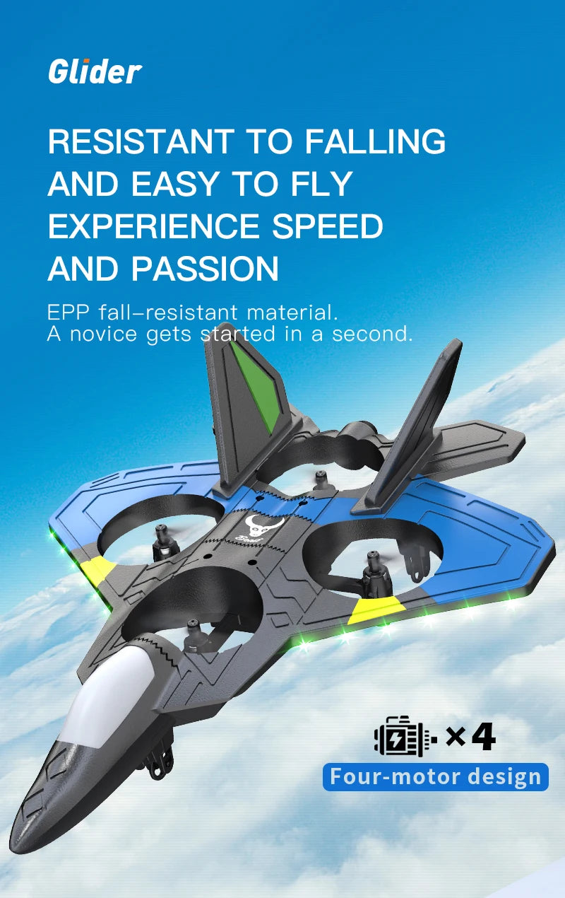 RC Aircraft Fighter 2.4G 4CH 6-Axis Gyroscope Automatic Balance 360° Rollover EPP RTF Electric RC Glider Airplane Toys For Kids