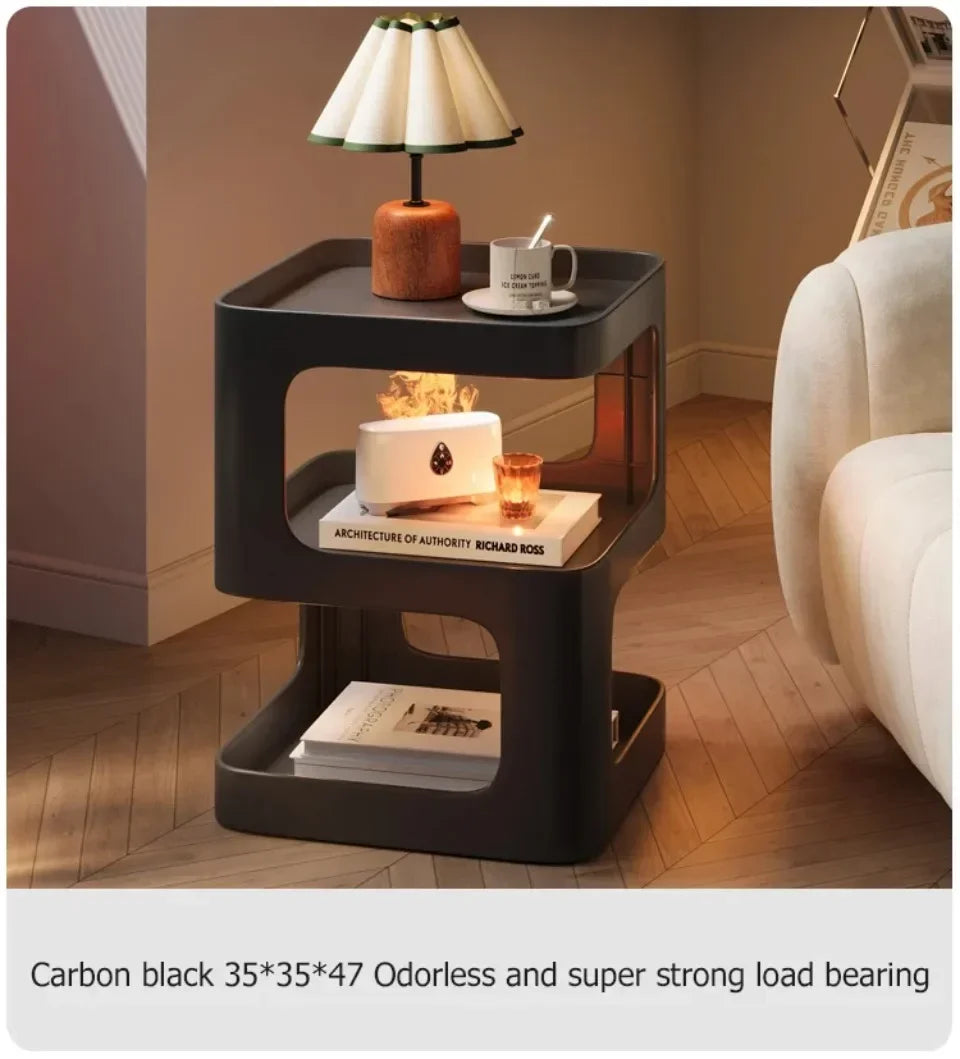 Light Luxury Sofa Table Solid Color Bookshelf Living Room Small Coffee Table Bedroom Simple Bedside Table Creative Computer Desk