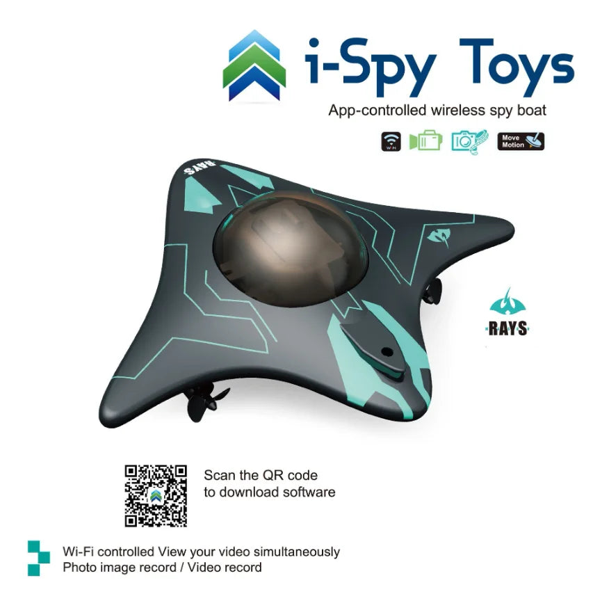 Mini WIFI RC Boat Six-way Submarine Diving Real-time Transmission Underwater Camera Speedboat Photo Video Toys Christmas Gifts