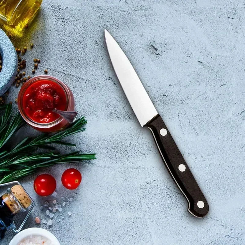 3/6Pcs Black Fruit Knife Kitchen Knife Professional Chef Knife Sharp Portable Kitchen Utensil Knife Peeling Anti-rust Anti-stick