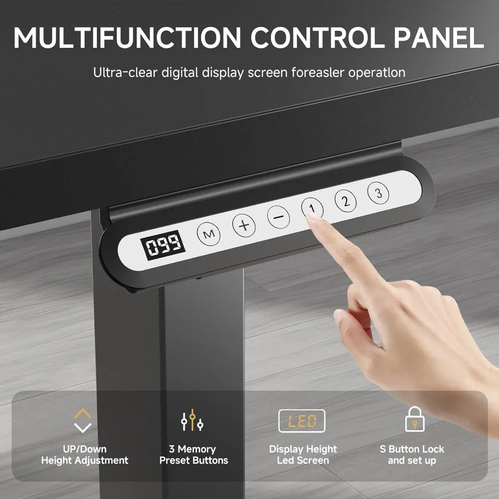 Electric Standing Desk, 55 x 24 Inches Sit Stand up Desk with Memory Preset Controller, Height Adjustable Ergonomic Home Office