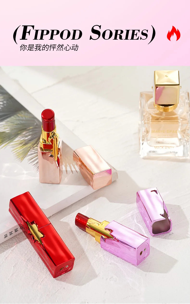 NEW Creative Lipstick Lighter Portable Open Flame Cigarette Lighter Female Student Lighter High-Value Smoker Gifts 2025