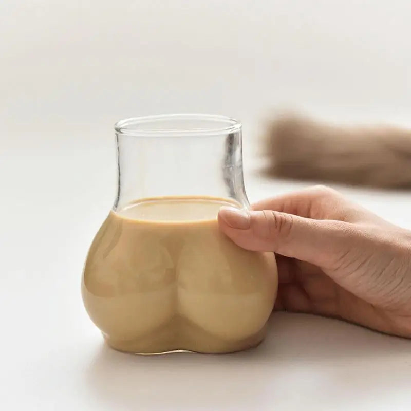 Butt Glass Cup Creative Glass Ass Mug Milk Taste Butt Body Shape Lovely Cup Glass Cup For Milk Water Coffee Cups Home Decor