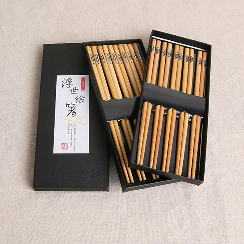 5Pairs Japanese Chopsticks for Sushi Non-Slip Food Sticks Chop Sticks Reusable Chinese Chopsticks Tableware Gift Kitchen Tools
