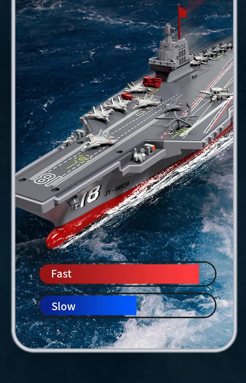 JJRC New Product Water Ship Model 2.4g Remote Control Aircraft Carrier Children'S Electric Toy Remote Control Ship Gifts
