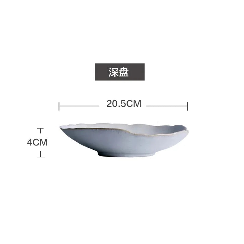 Dinner Plate Set - Rice, Soup, Noodle & Sushi Bowls with Sauce Dishes and Western Steak Plates for Versatile Dining