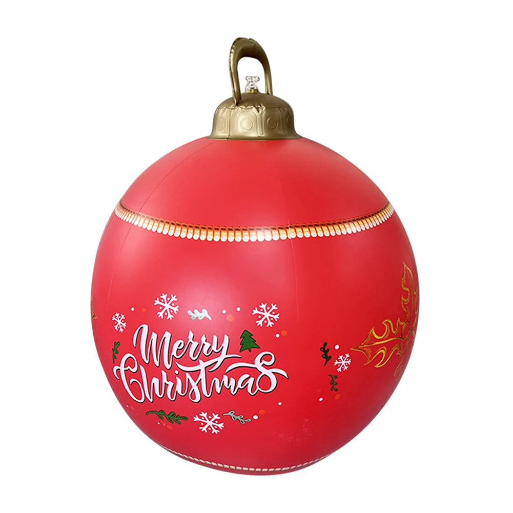 60CM Xmas Decorative Ball Colorful Christmas Inflatable Ball Large Versatile Porch Courtyard Ornaments