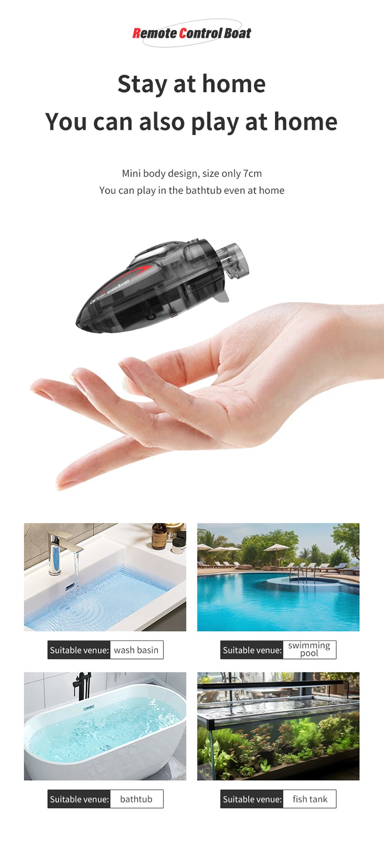 2.4G Electric Racing Boat Waterproof Model Ship Mini LED Light High Speed Remote Control Child Outdoor Toys for Boys Kids Gifts