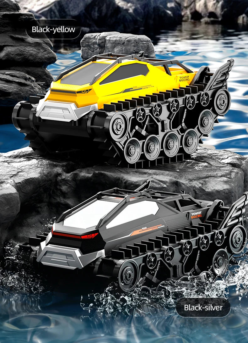 JJRC Q183 RC Car 2.4G Amphibious All Terrain Tracked Tank Remote Control Truck Climbing Off-Road Vehicle Waterproof Toy Kid Gift